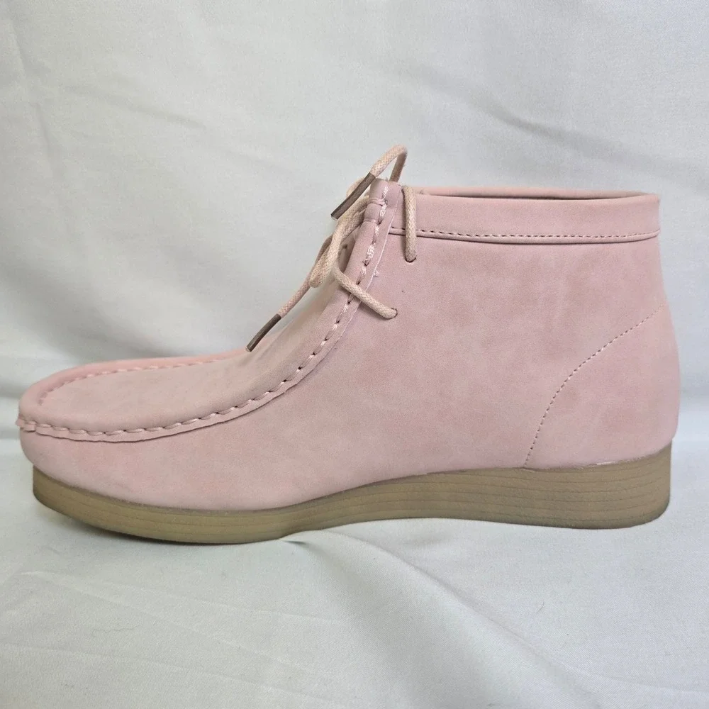 Amali Jason2 Desert Chukka Boot,‎ Lace Up Suede High Top, Pink Tan, Mens 7.5